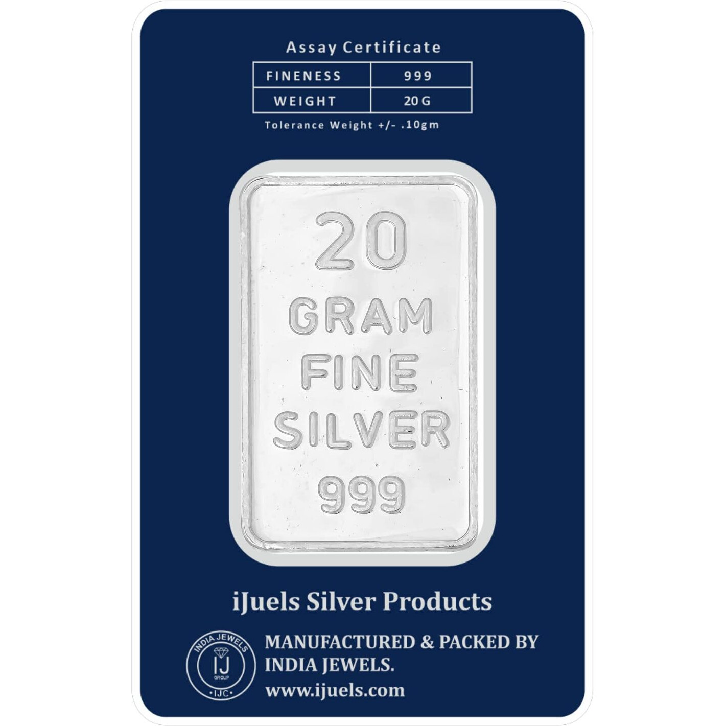 I JUELS  LIVE THE EMOTIONS 999 Silver BIS Hallmarked 20 Grams Kalpataru Tree Silver Bar/coin tamperproof pack