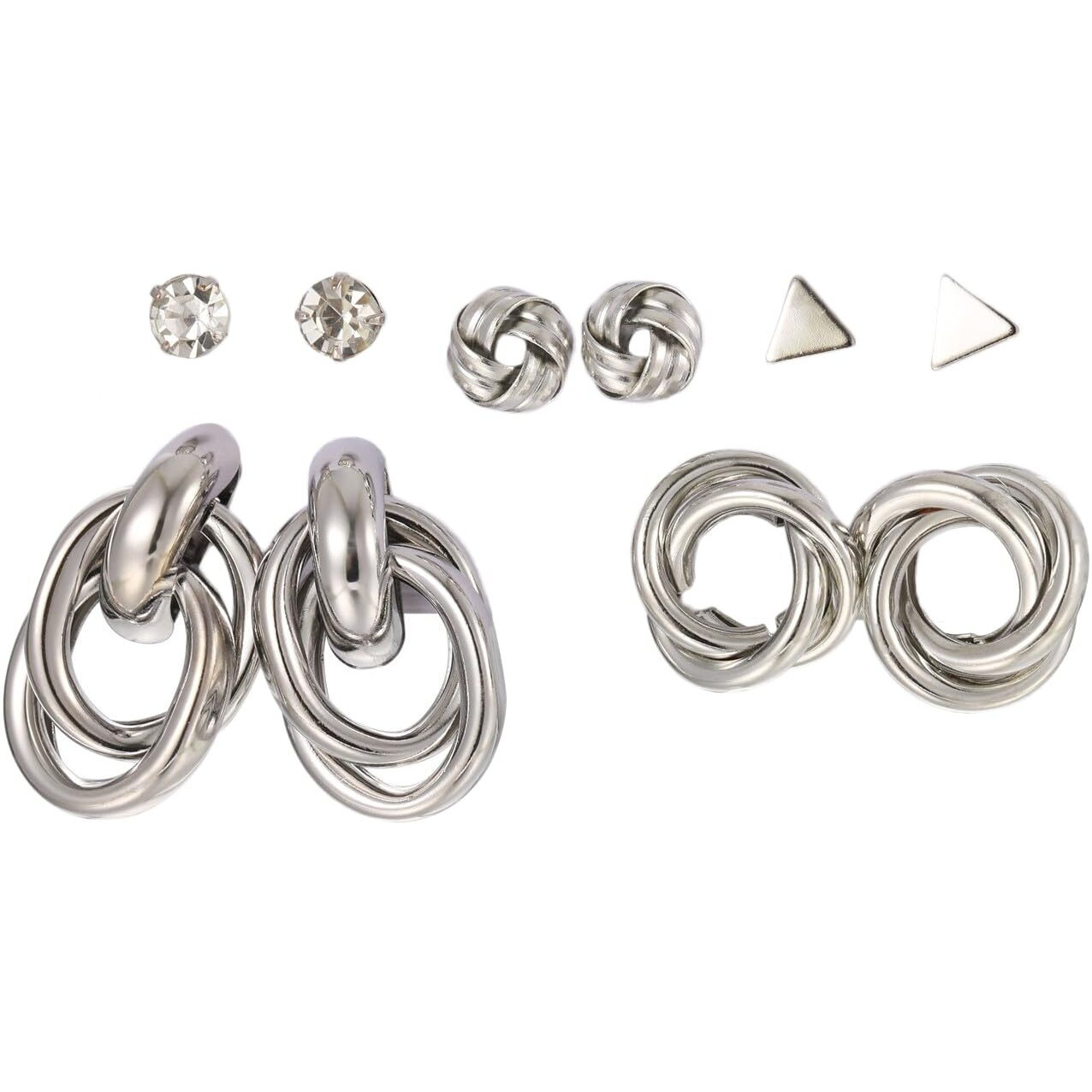 Shining Diva Fashion 5 Pairs Combo Set Latest Stylish Stud Earrings for Women and Girls (rr15821er)