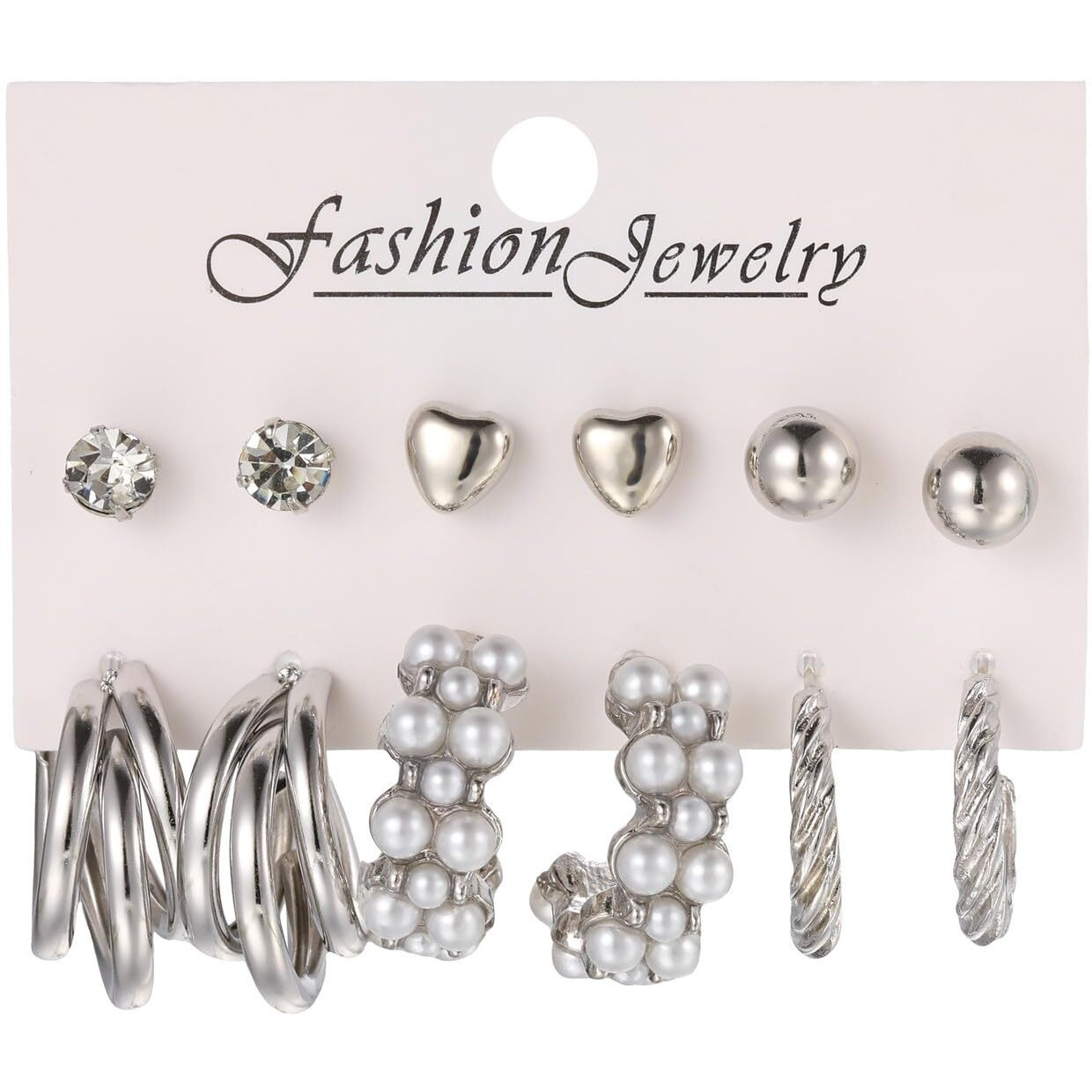 Shining Diva Fashion 6 Pairs Combo Set Latest Stylish Stud Earrings for Women and Girls (rr15822er)