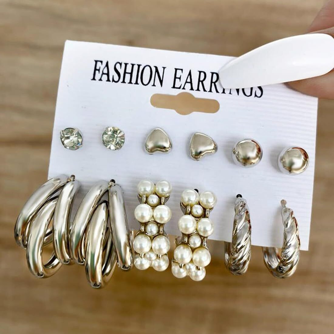 Shining Diva Fashion 6 Pairs Combo Set Latest Stylish Stud Earrings for Women and Girls (rr15822er)