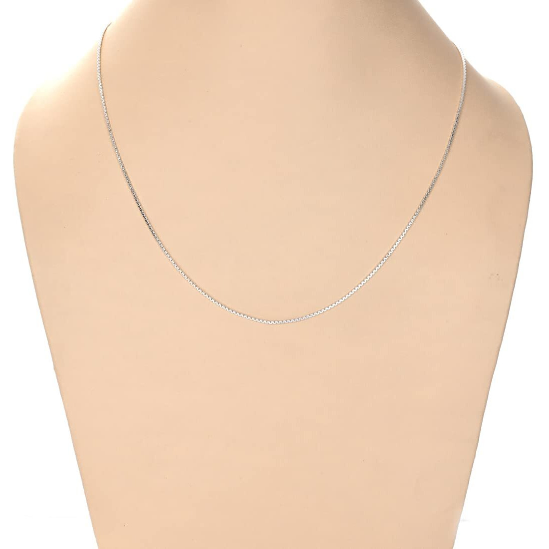 Clara Silver Anti-Tarnish 92.5 Sterling Silver Box Chain Necklace for Women in 24 inches