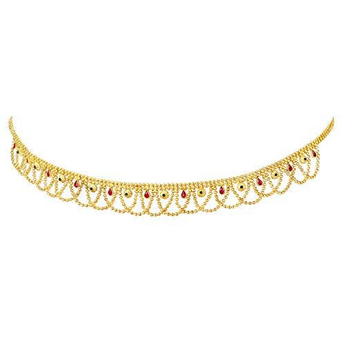 Peora Gold Plated Kundan Pearl Kamar Band Kamar Patta Belly Waist Chain Traditional Ethnic Wedding Jewellery for Women Girls|Rakhi Rakshabandhan Gift for Sister Bhabhi, Gifts for Women