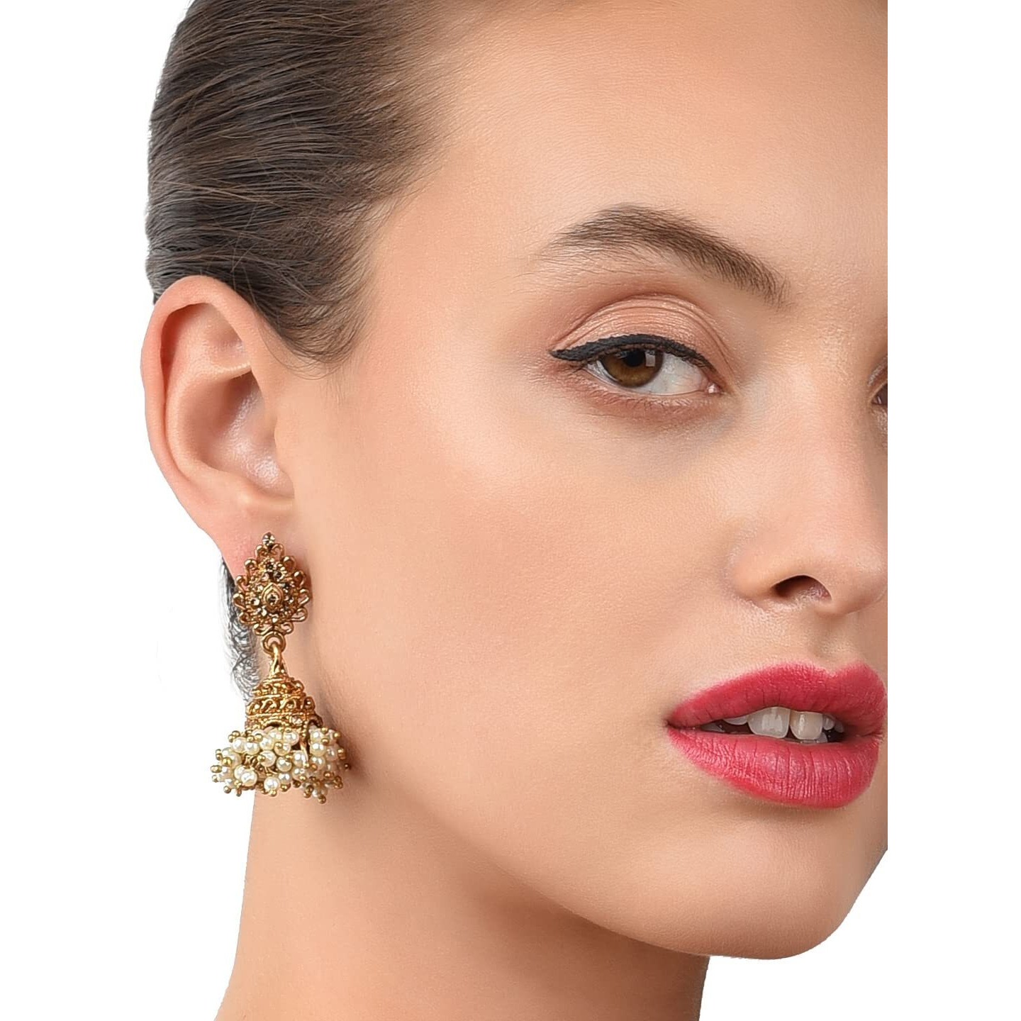 Zaveri Pearls Antique Gold Tone Traditional Jhumki Earring For Women-ZPFK7450