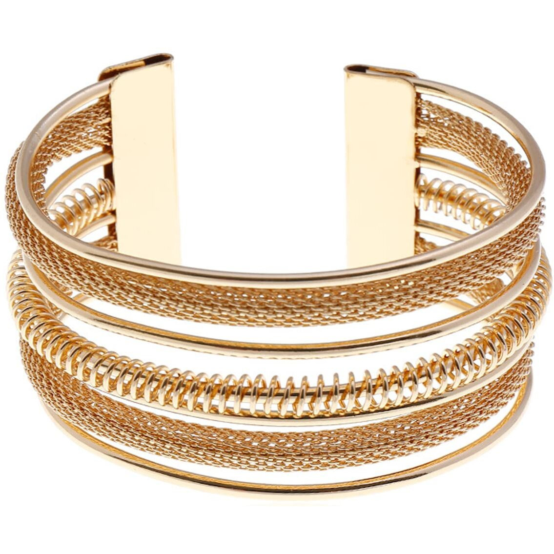 Yellow Chimes Bracelet for Women and Girls Fashion Golden Cuff Kadaa Bracelets for Women | Gold Plated Hand Cuff Kadaa Bracelet | Birthday Gift For Girls and Women. (Design 5)