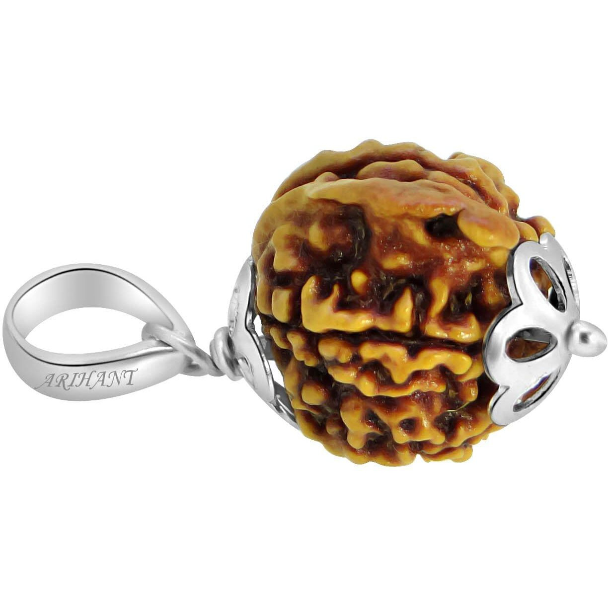 Arihant Gems & Jewels Nepali Rudraksha With 925 Silver Pendant | Natural & Certified | Unisex Both for Men & Women (5 Mukhi)