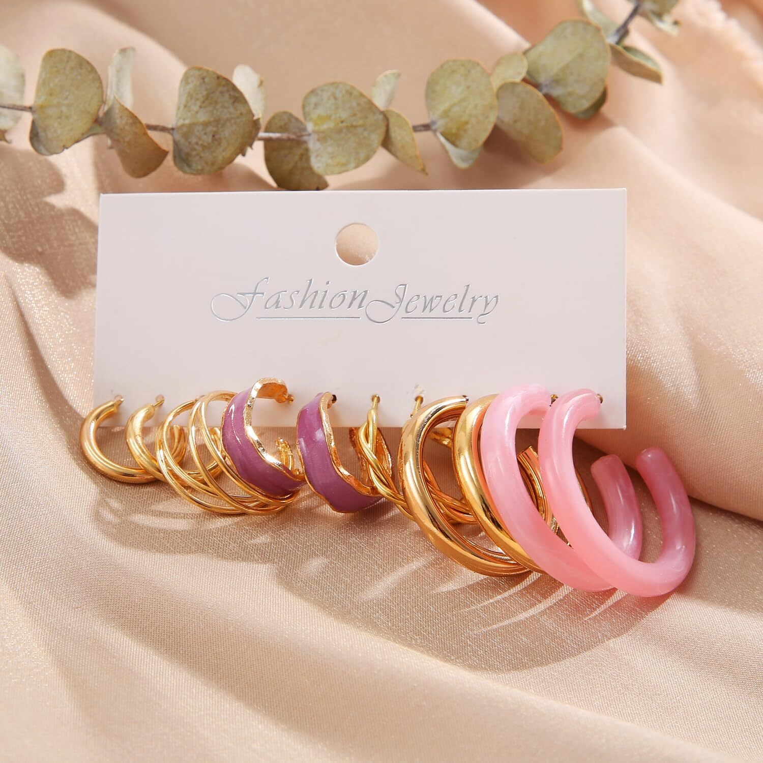 Shining Diva Fashion 6 Pairs Combo Set Latest Stylish Hoop Earrings for Women and Girls (15623er)