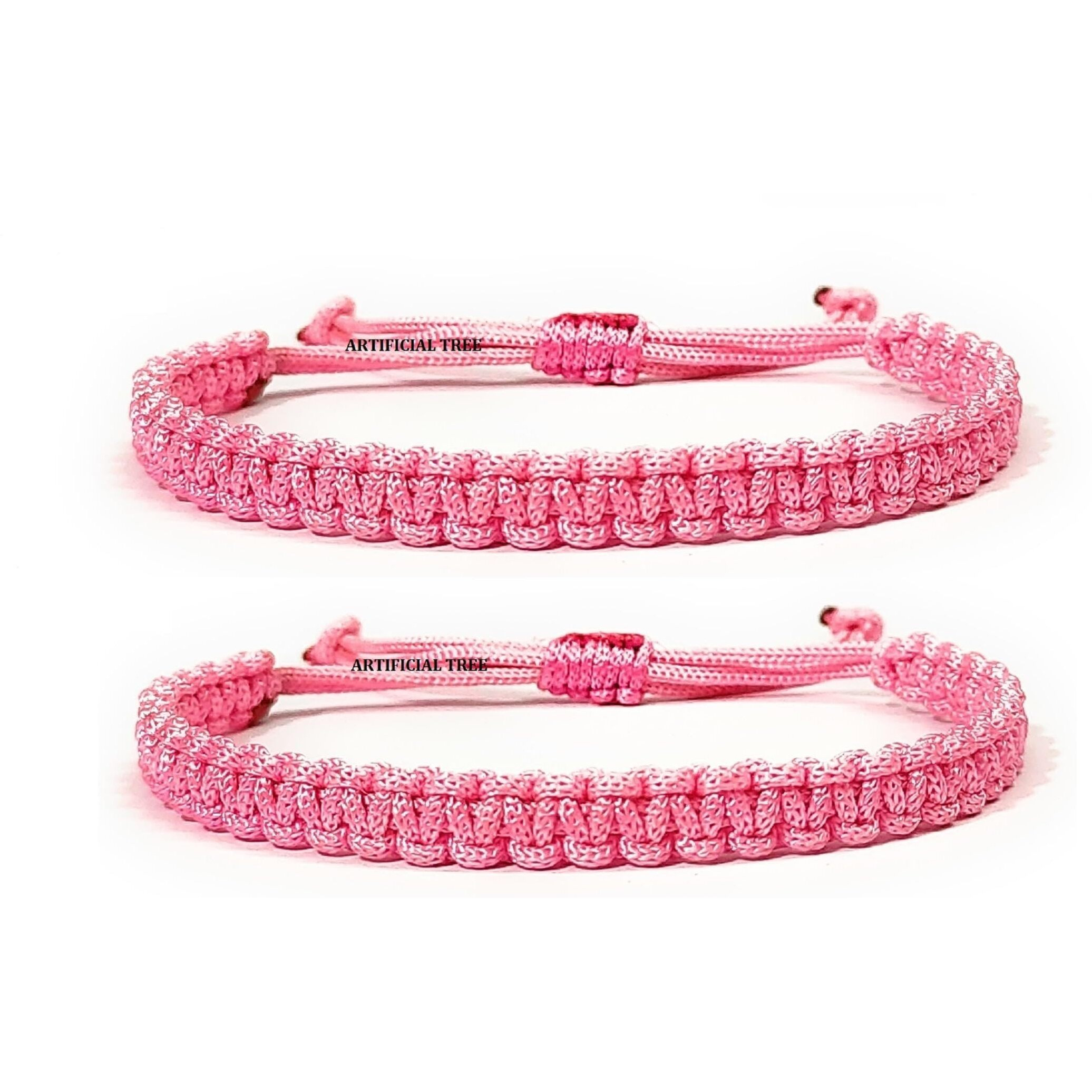 ARTIFICIAL TREE HANDMADE NAZAR DHAGA BRACELET ADJUSTABLE WRISTBAND BRACELET FRIENDSHIP BAND FOR WOMEN MEN- 100% SKIN FRIENDLY Nazar Bracelets 2 Piece (AT GIRLS BRCT 002) (BABY PINK)