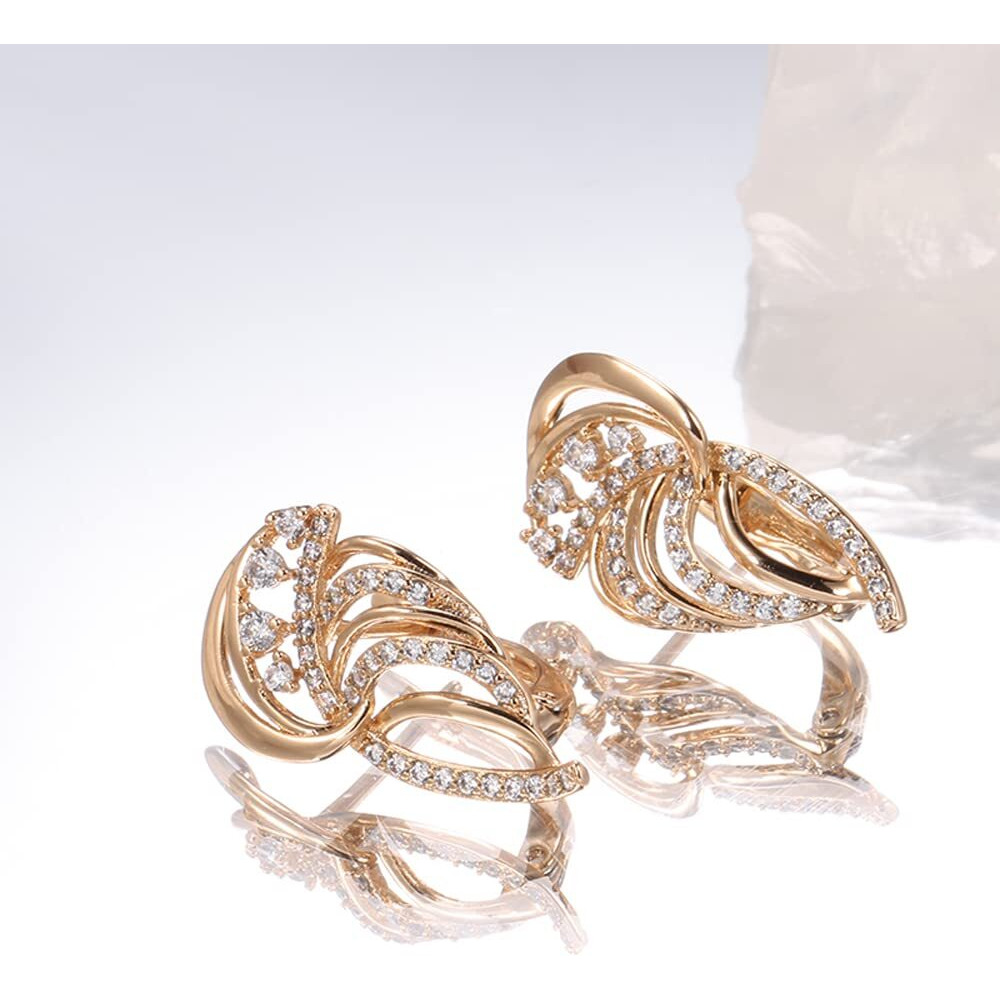 Shining Diva Fashion 18k Rose Gold Plated Latest Fancy Stylish Copper Zircon Earrings for Women and Girls (rrsd14468er)