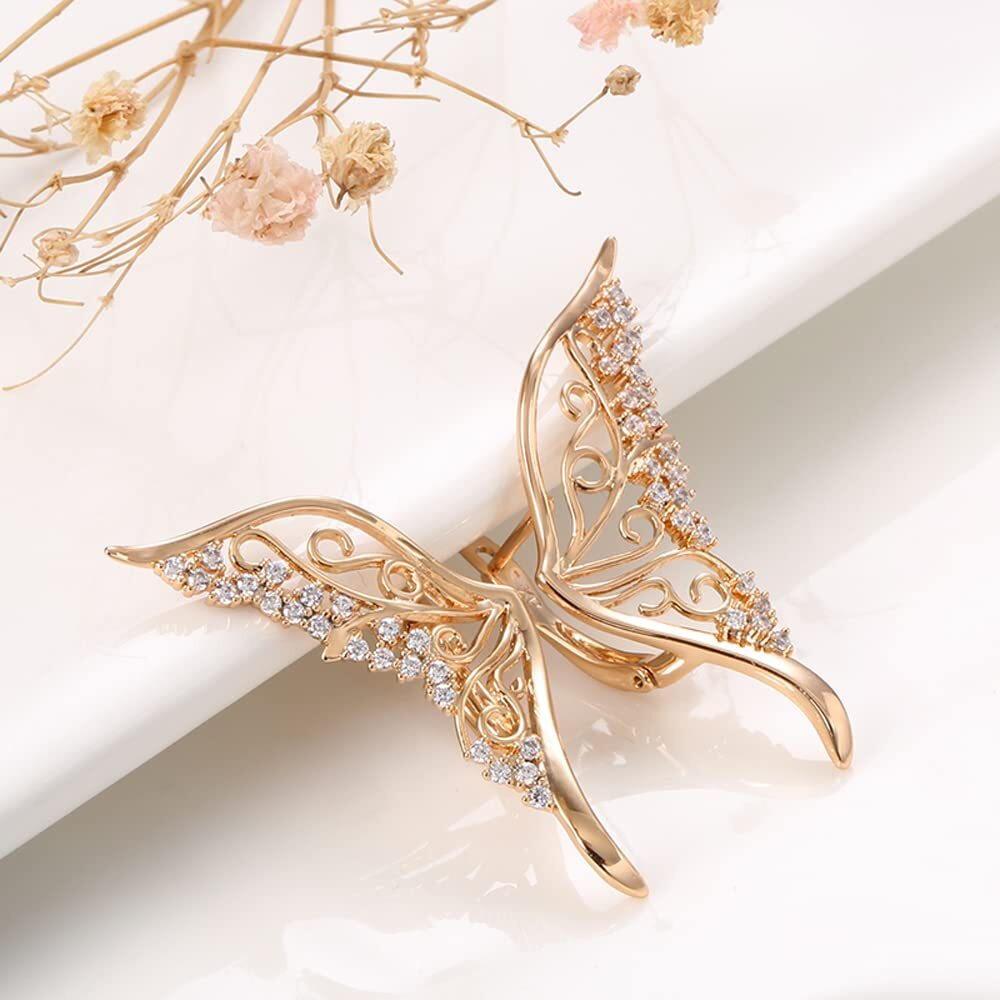 Shining Diva Fashion 18k Rose Gold Plated Latest Fancy Stylish Copper Zircon Earrings for Women and Girls (rrsd14472er)