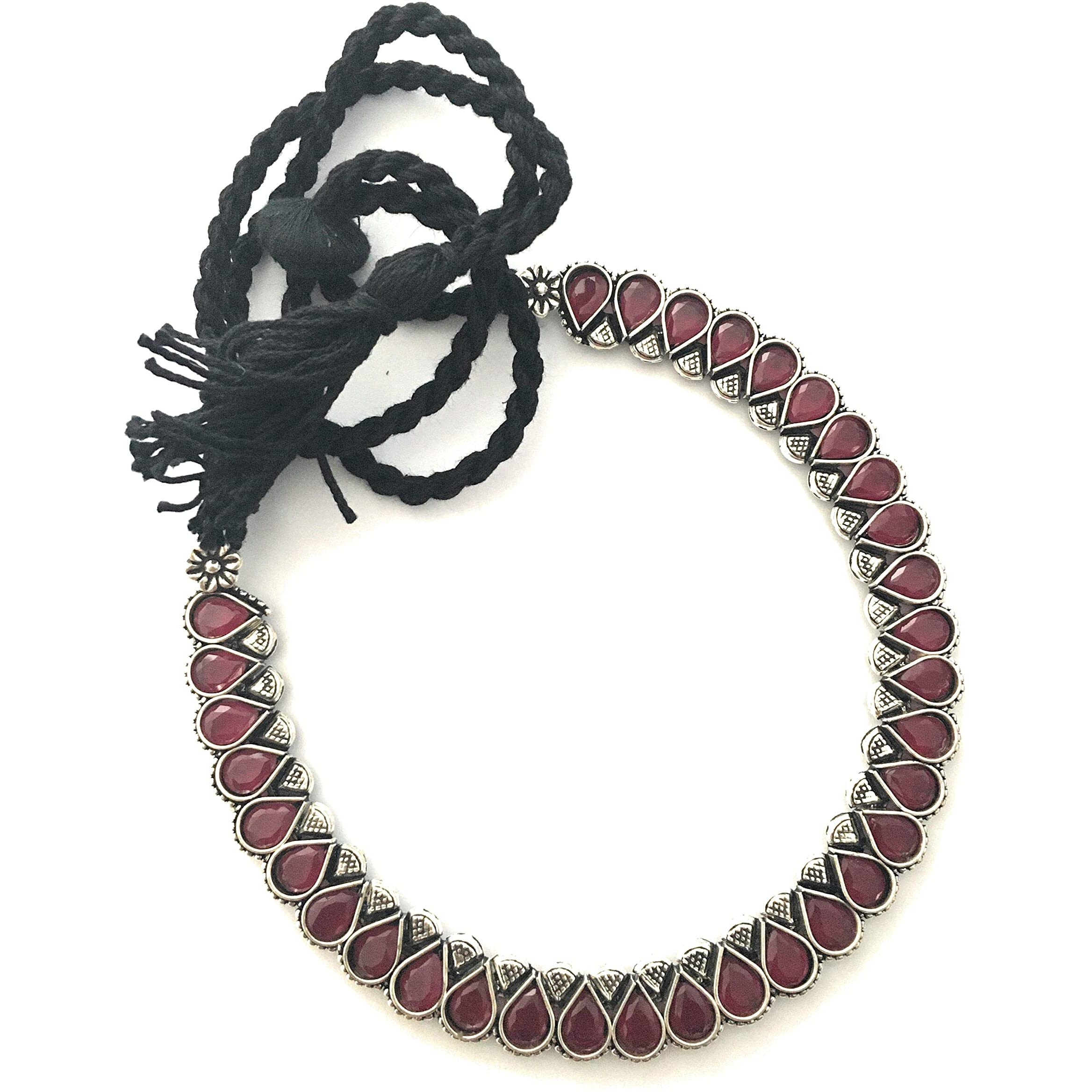 Sasitrends German Silver Oxidised Jewellery Set with AD Stones for Women & Girls - Traditional Elegance for Every Occasion