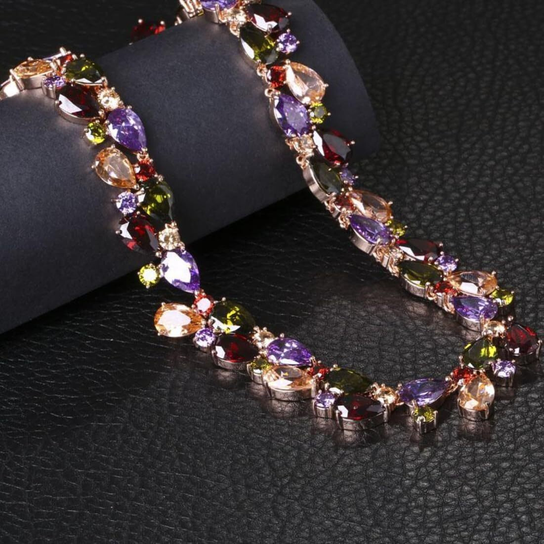 YouBella Jewellery Stylish AAA Swiss Zircon Multicolor Necklace Jewellery for Women and Girls