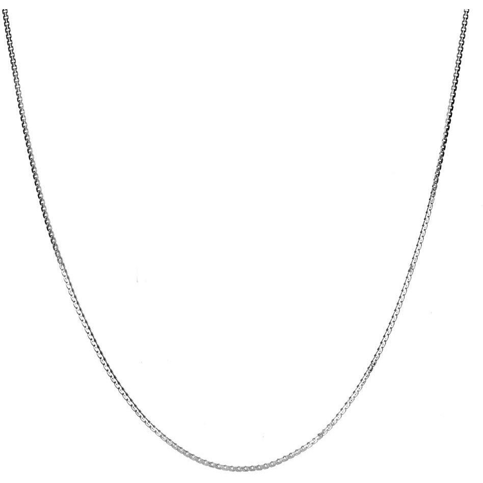 Clara Silver, White Anti-Tarnish 92.5 Sterling Silver Box Chain Necklace for Women ( 16 18 24 inches)