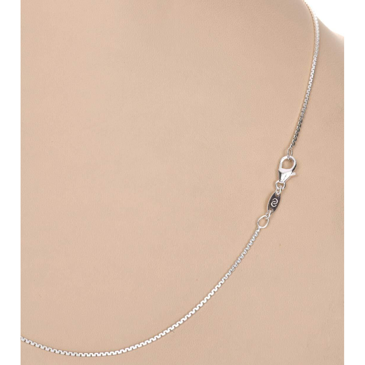 Clara Silver, White Anti-Tarnish 92.5 Sterling Silver Box Chain Necklace for Women ( 16 18 24 inches)
