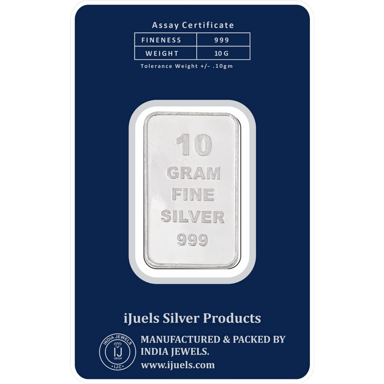 I JUELS  LIVE THE EMOTIONS 999 Silver BIS Hallmarked 10 Grams Kalpataru Tree Silver Bar/coin tamperproof pack