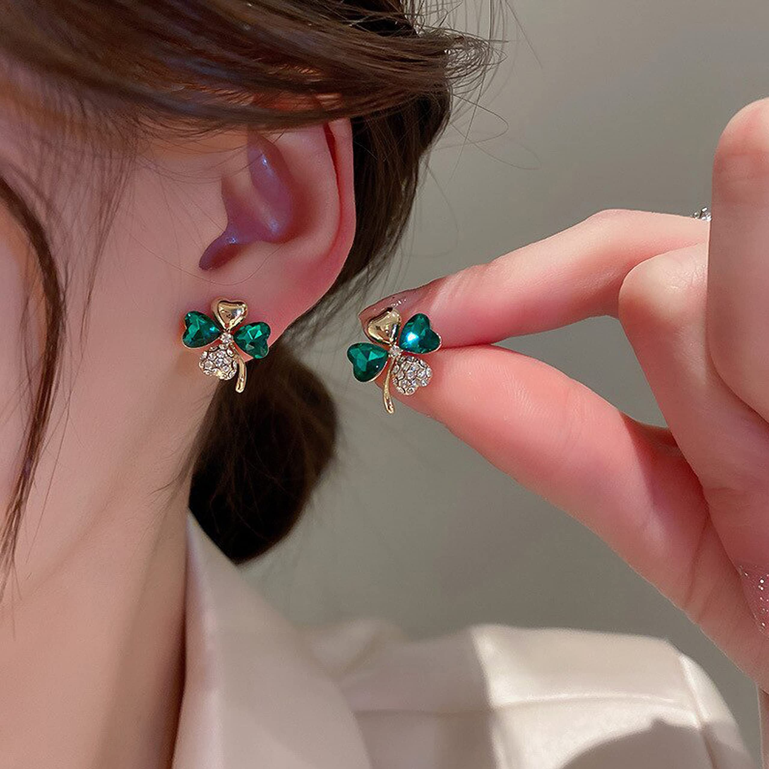 Fashion Frill Earrings For Women Butterfly Ear Cuff Crawler AD & Pearl Gold Plated Pearl Chain Drop Stud Earrings For Girls Women Earring Jewellery