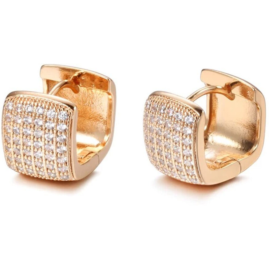 Shining Diva Fashion 18k Rose Gold Plated Latest Fancy Stylish Copper Zircon Bali Earrings for Women and Girls (rrsd12843er)