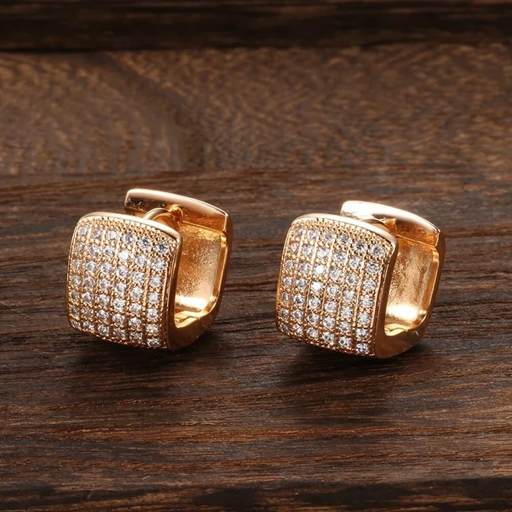 Shining Diva Fashion 18k Rose Gold Plated Latest Fancy Stylish Copper Zircon Bali Earrings for Women and Girls (rrsd12843er)