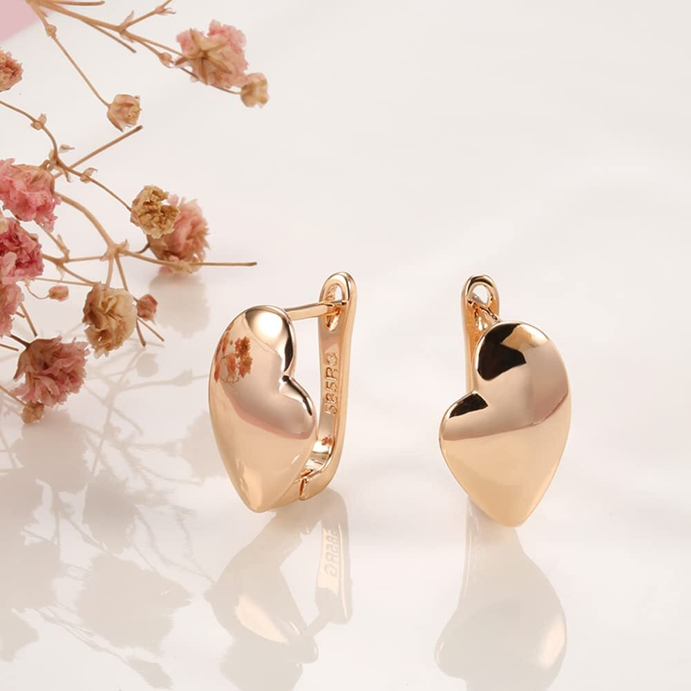 Shining Diva Fashion 18k Rose Gold Plated Latest Fancy Stylish Copper Zircon Earrings for Women and Girls (rrsd14476er)