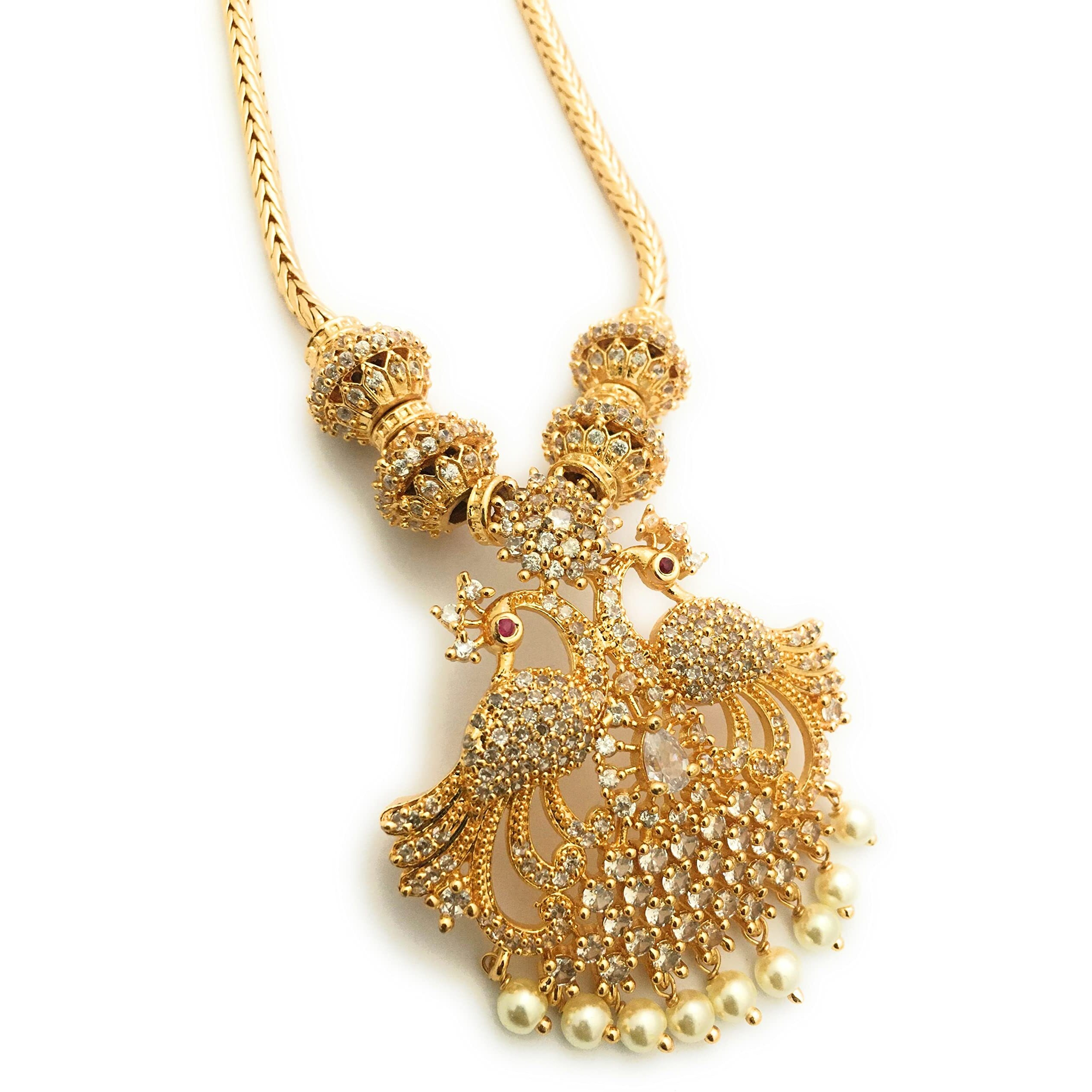 Sasitrends One Gram Micro Gold Plated Peacock Necklace Set for Women and Girls