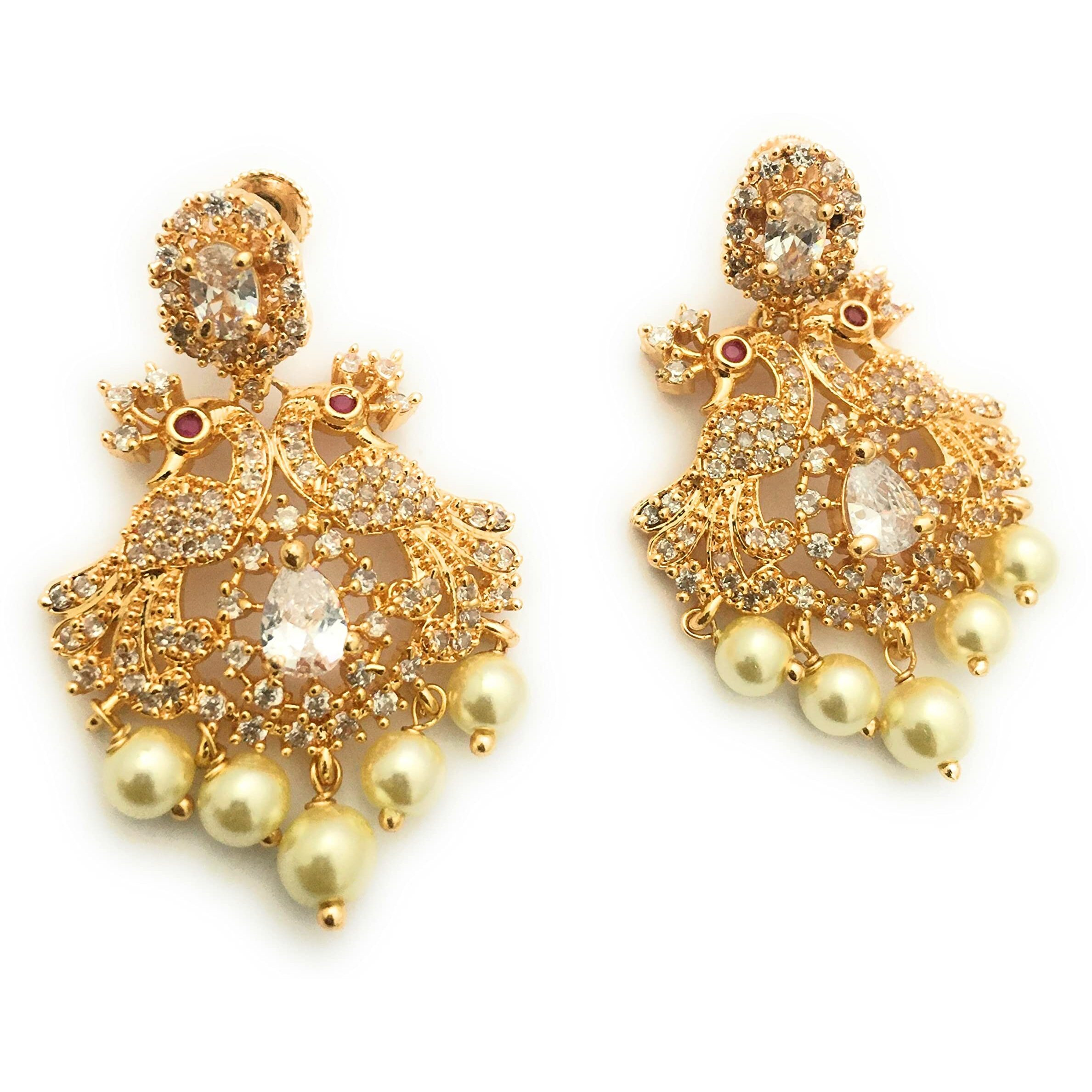 Sasitrends One Gram Micro Gold Plated Peacock Necklace Set for Women and Girls