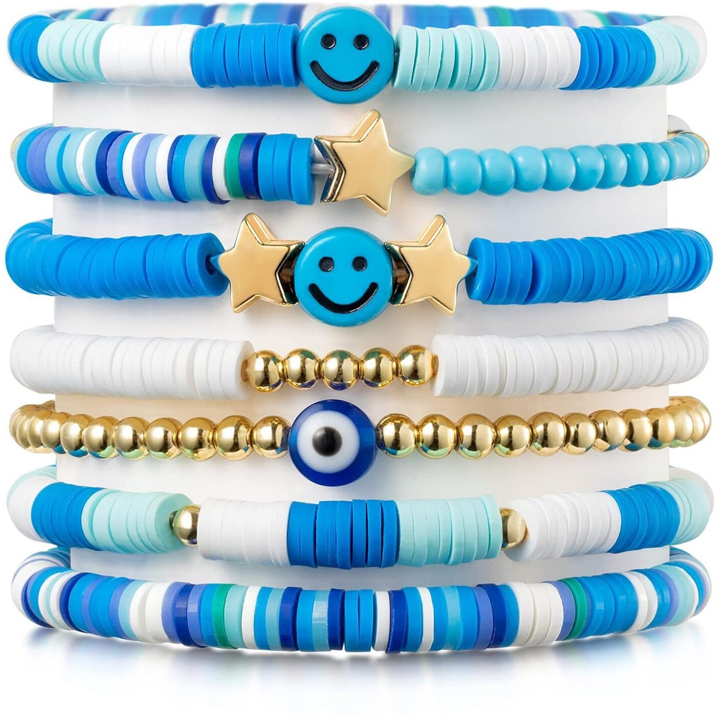 Shining Diva Fashion Latest Stylish Multilayer Boho Bohemian Bangle Bracelet for Women and Girls (15876b)(Blue)