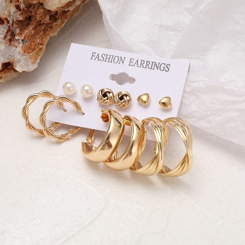 YouBella Jewellery Celebrity Inspired Gold Plated Earrings Combo for Girls and Women (Style 7)