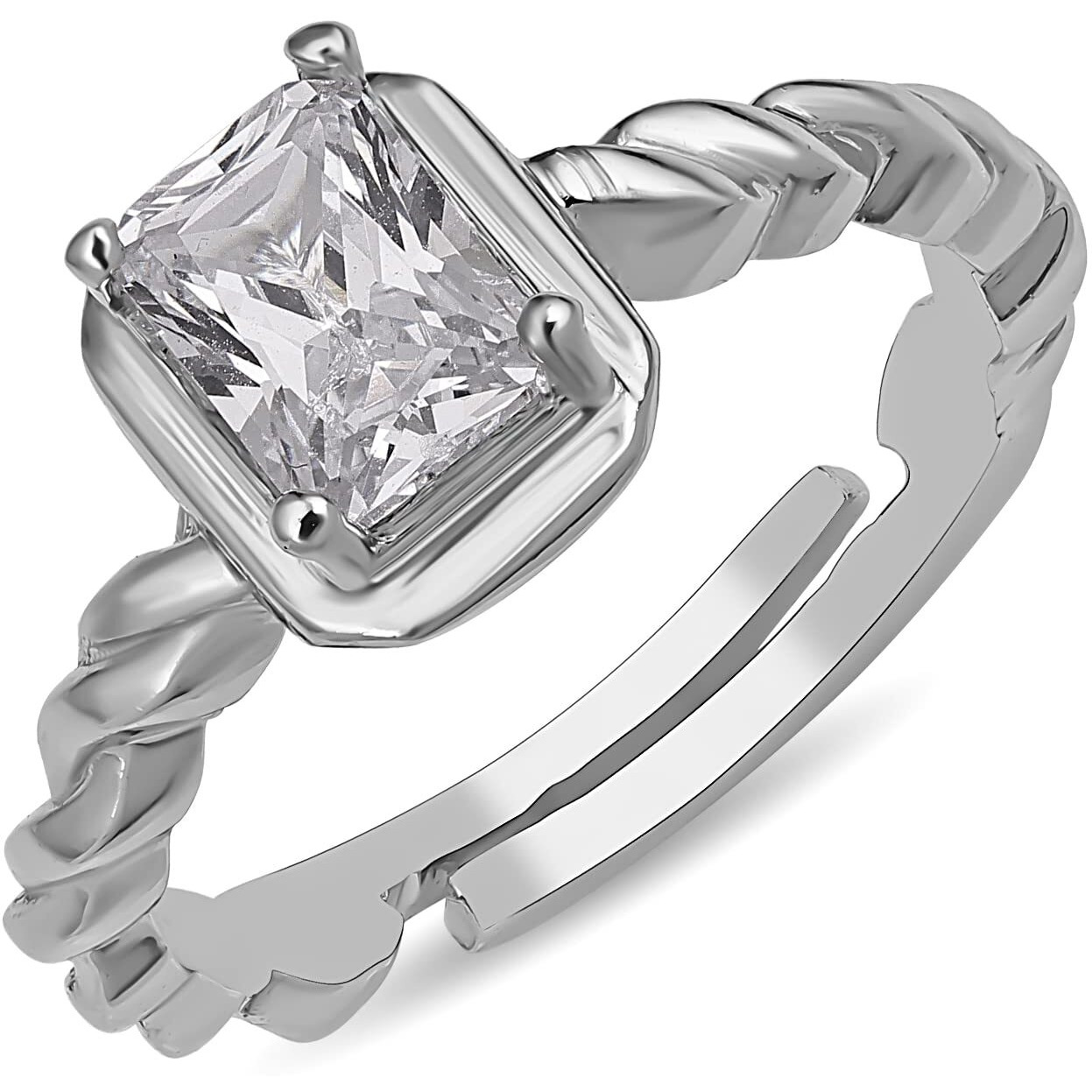 Pissara Sparkling 925 Sterling Silver Valentine Day Gift Cubic Zirconia Finger Ring For Women And Girls|with Authenticity Certificate, 925 Stamp & 6 Months Warranty (LR104652)
