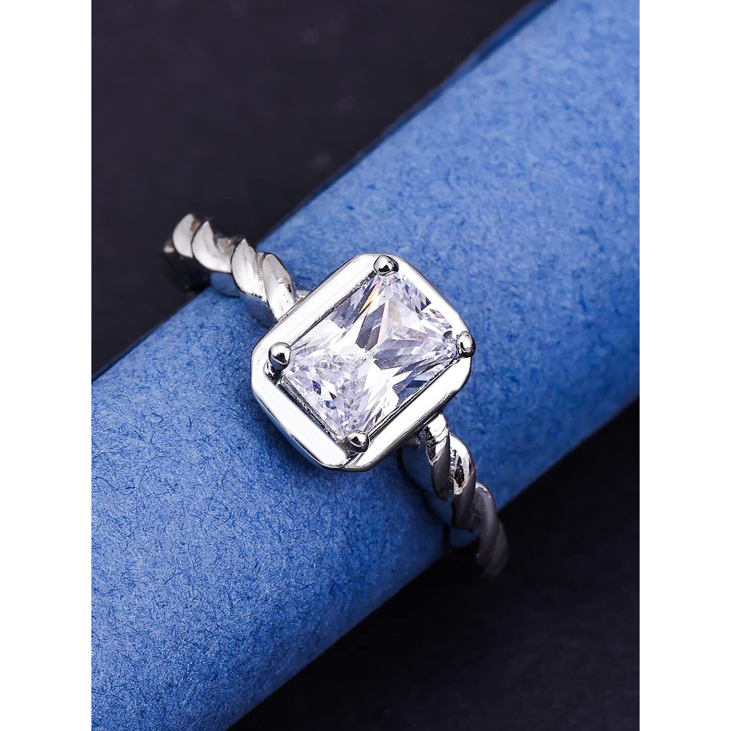 Pissara Sparkling 925 Sterling Silver Valentine Day Gift Cubic Zirconia Finger Ring For Women And Girls|with Authenticity Certificate, 925 Stamp & 6 Months Warranty (LR104652)