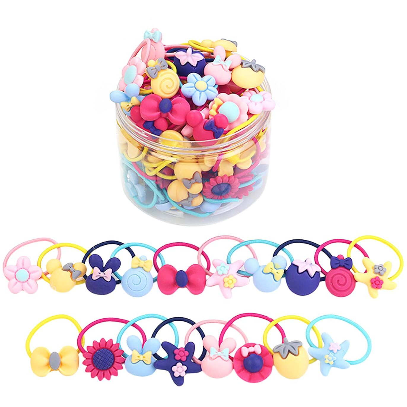 Shining Diva Fashion 70 pcs Combo Elastic Hair Bands Ties Accessories for Kids Baby Girls Women (14968hb)