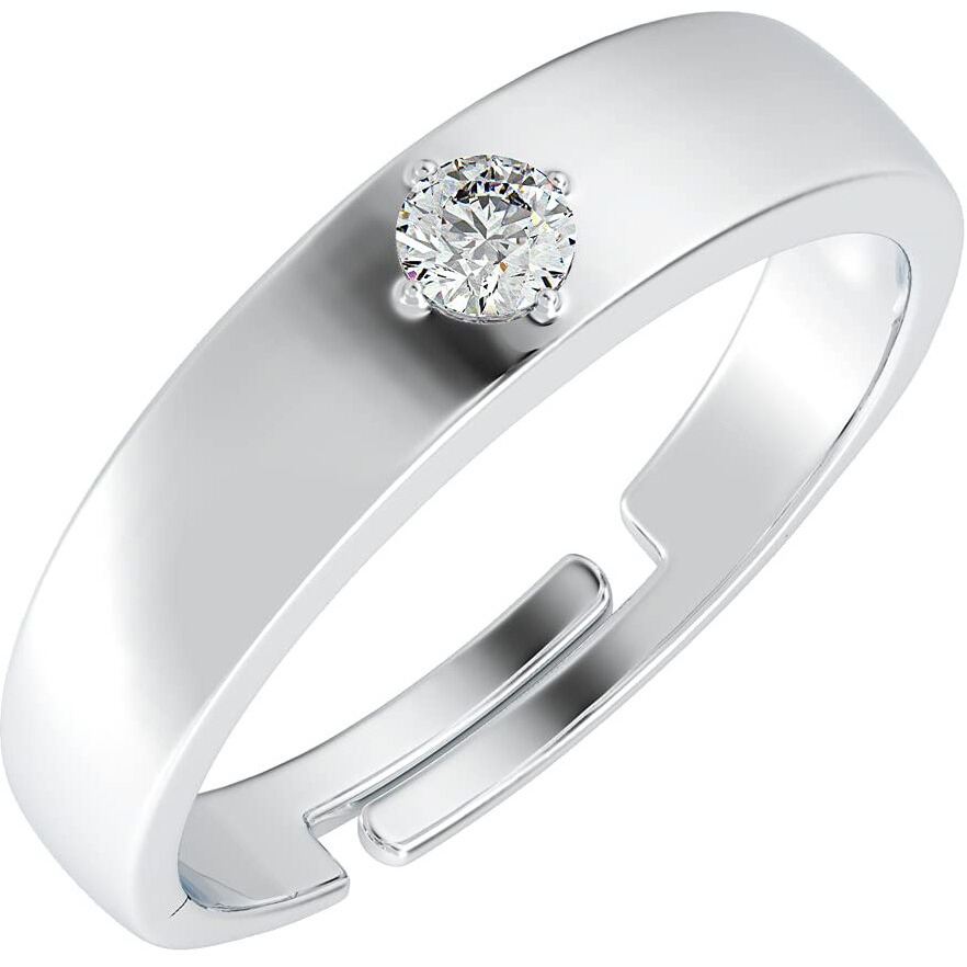 Clara Pure 925 Sterling Silver Classic Adjustable Ring Gift For Mens And Boys