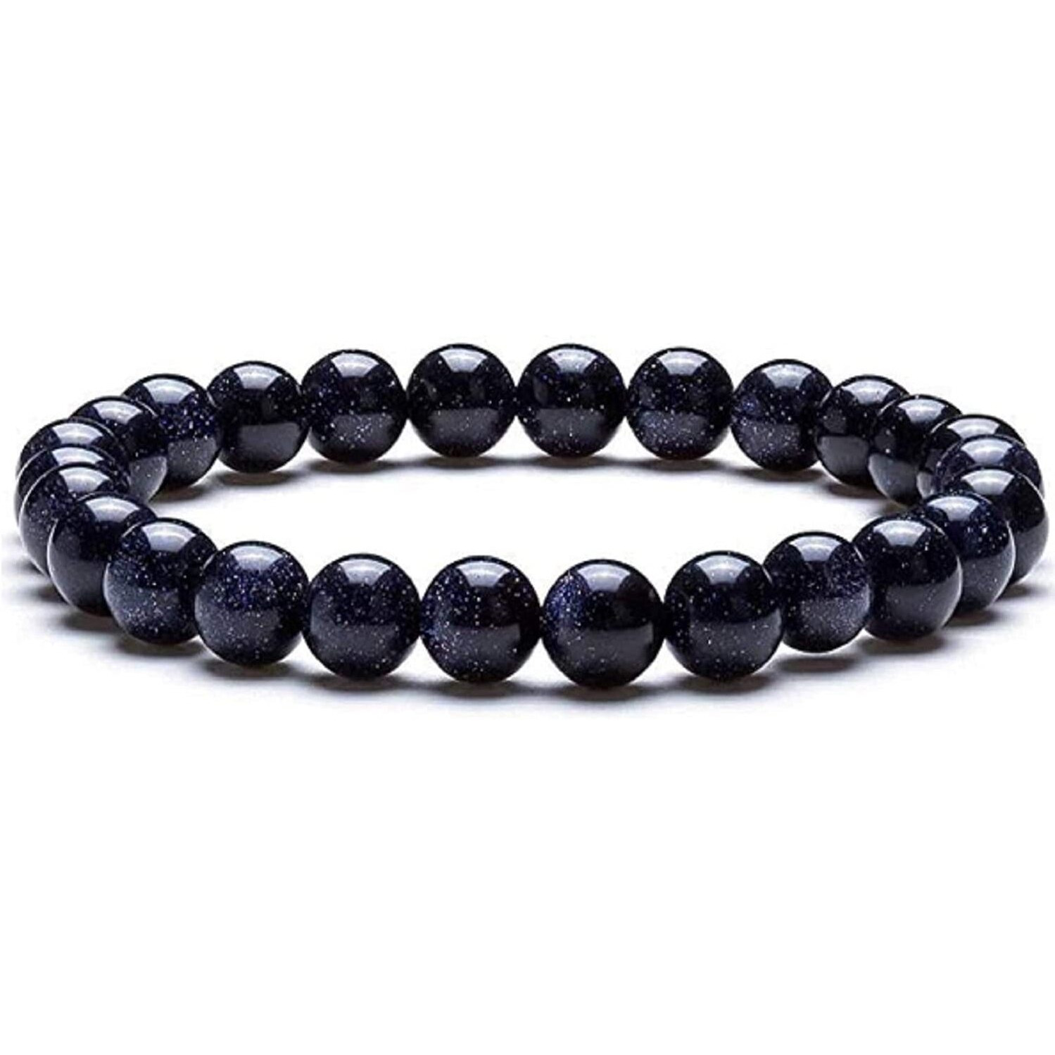 Premium Natural Stone Reiki Crystal Healing Blue Sandstone Beads Bracelet with Certificate