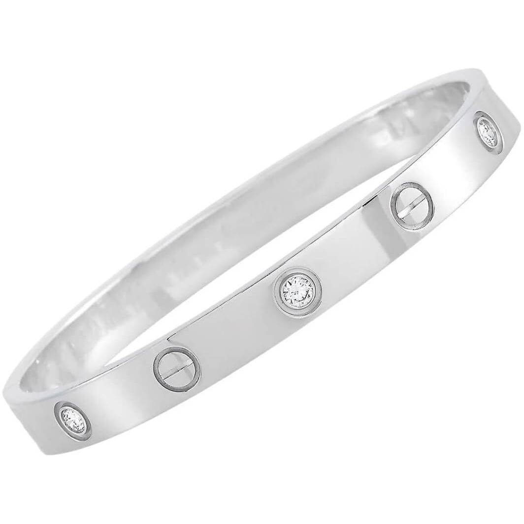 Shining Diva Fashion Latest Stylish Stainless Steel Crystal Gift Bracelet for Women and Girls (15743b)(Silver)