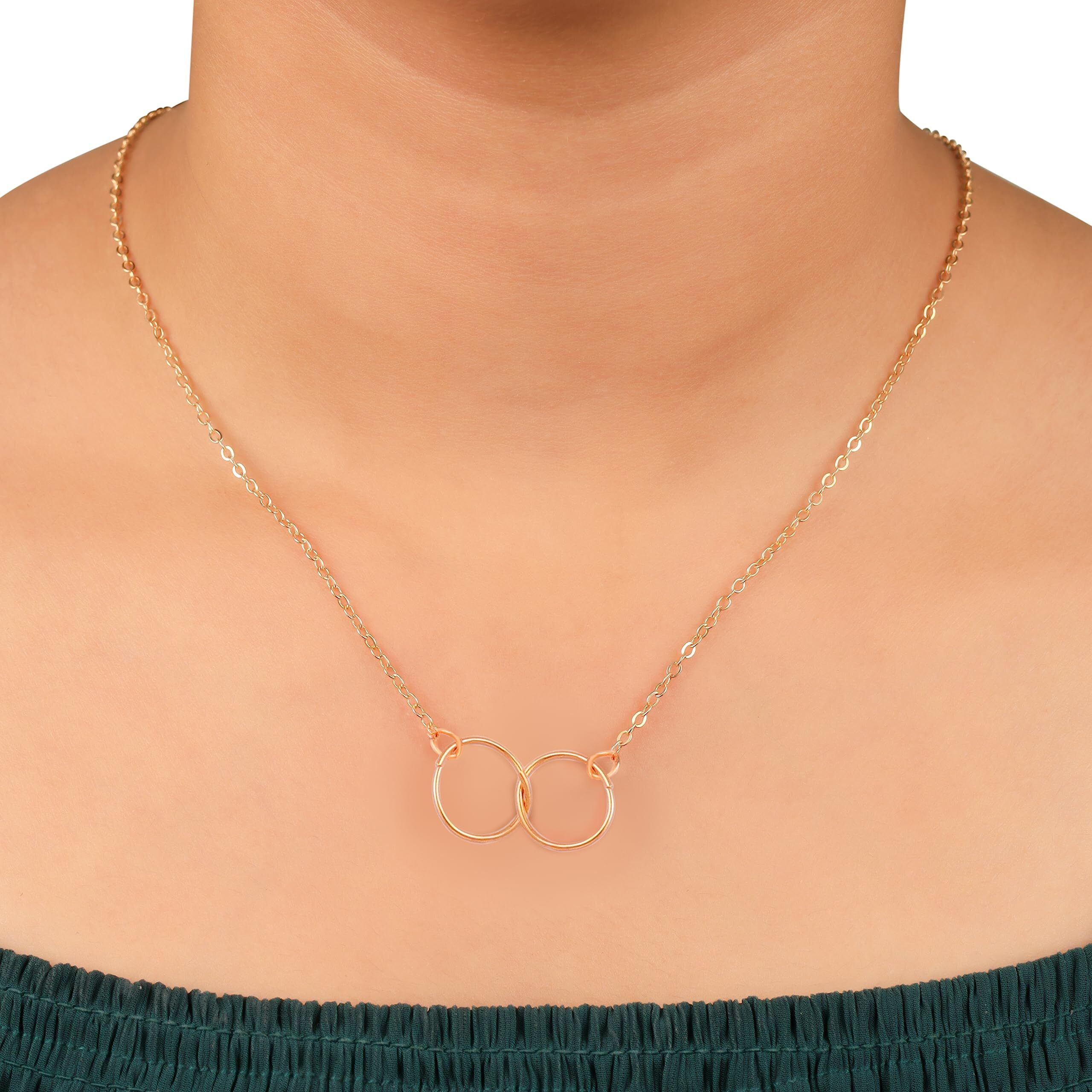 Fashion Frill Exclusive Pendant For Girls Infinite/Infinity Gold Plated Chain Necklace For Women Girls Womens Jewellery Gift For Anniversary Stylish Pendant (Contemporary)