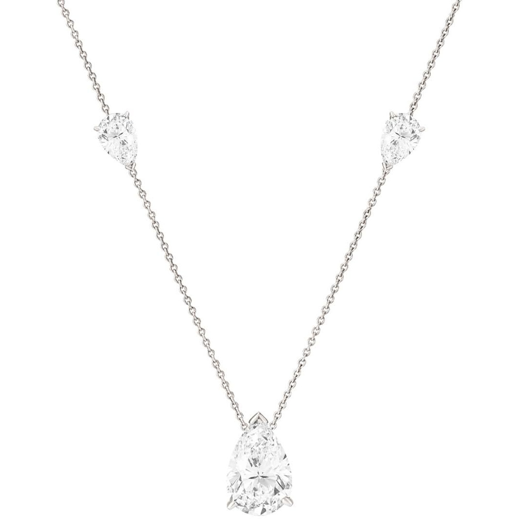 MINUTIAE Solitaire Diamond Necklace | Adjustable Elegant Stylish Charm Chain for Women (Silver)
