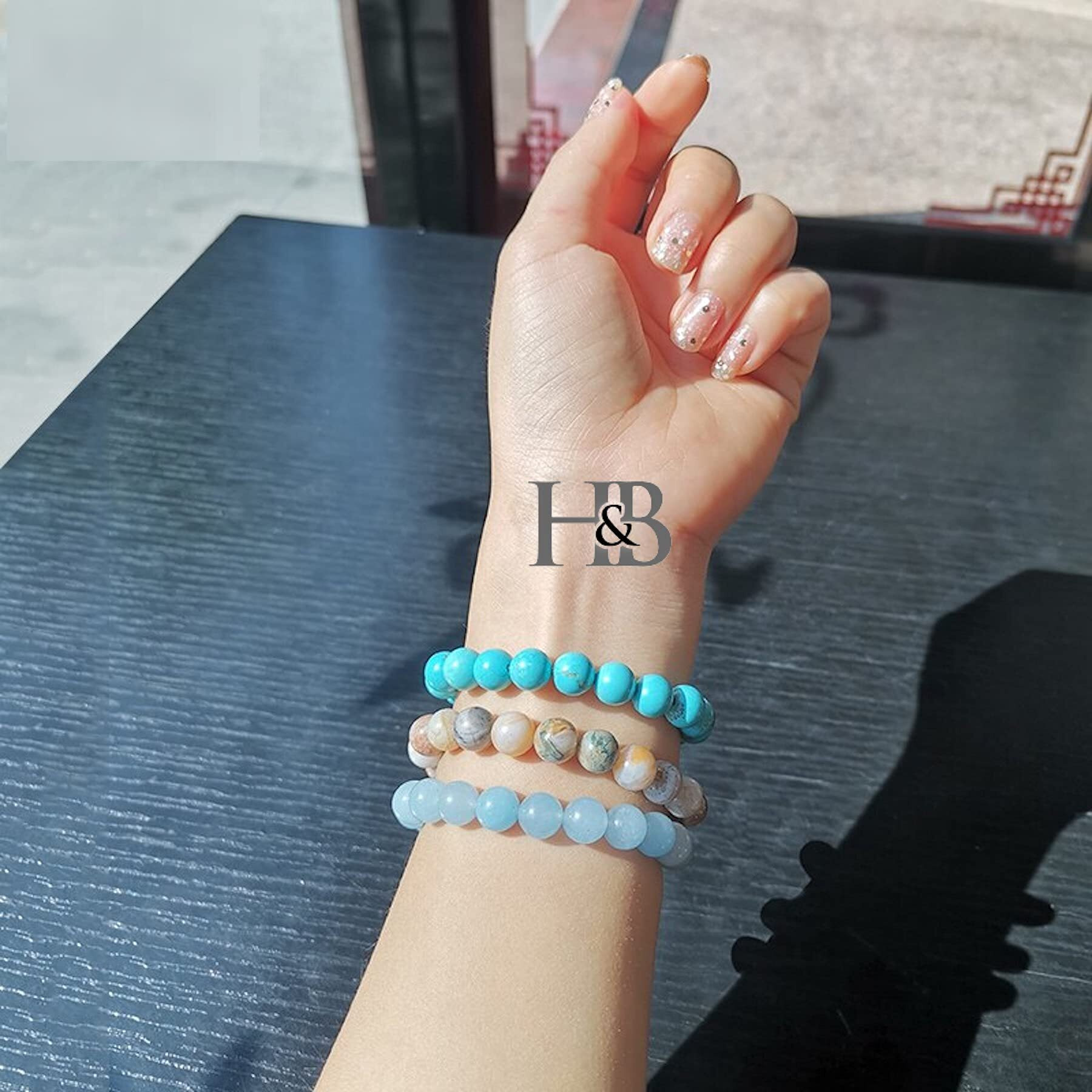 Hot And Bold Natural Bostwana Agate Reiki Feng-Shui Crystal Gem Stone Beads Bracelets For Unisex Adult