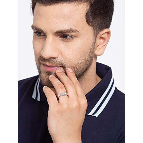 Clara Pure 925 Sterling Silver Rocco Adjustable Ring Gift For Mens And Boys | Partial Matte Finish