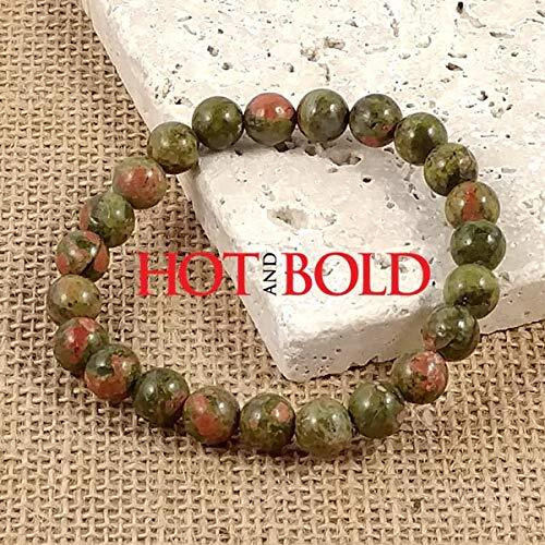 Hot And Bold Certified Unakite Stone Beads Bracelet - Reiki & Feng Shui Healing Properties For Women