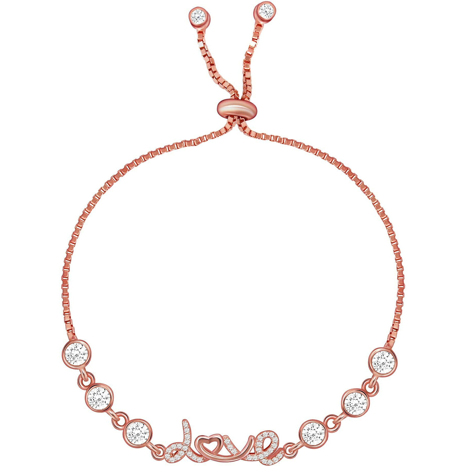 GIVA 925 Silver Rose Gold Interlocked Heart Bracelet,Adjustable Rakhi Rakshabandhan Gift For Sister Bhabhi,Gifts For Women & Girls|With Certificate Of Authenticity And 925 Stamp|6 Month Warranty*