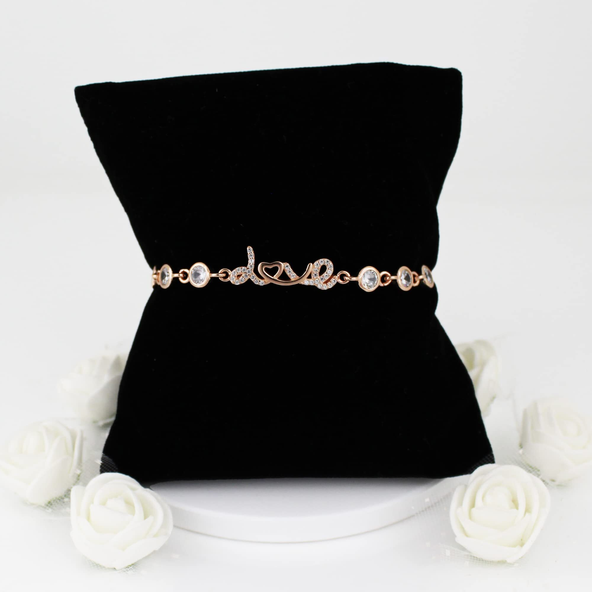 GIVA 925 Silver Rose Gold Interlocked Heart Bracelet,Adjustable Rakhi Rakshabandhan Gift For Sister Bhabhi,Gifts For Women & Girls|With Certificate Of Authenticity And 925 Stamp|6 Month Warranty*