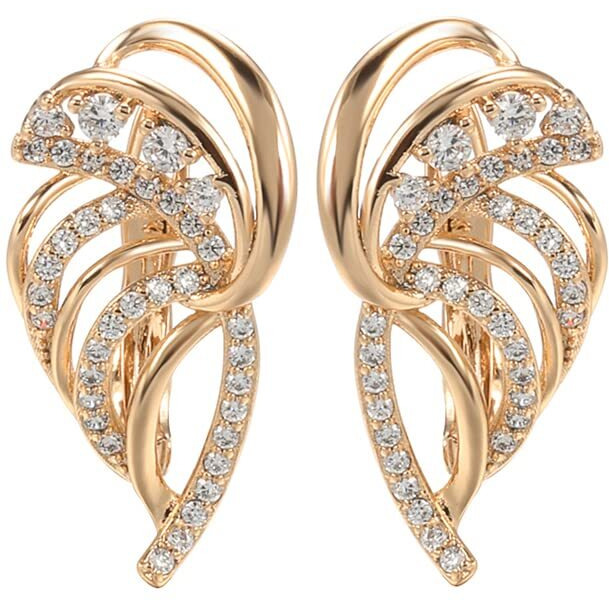 Shining Diva Fashion 18k Rose Gold Plated Latest Stylish Copper Zircon Earrings for Women and Girls (14468er)