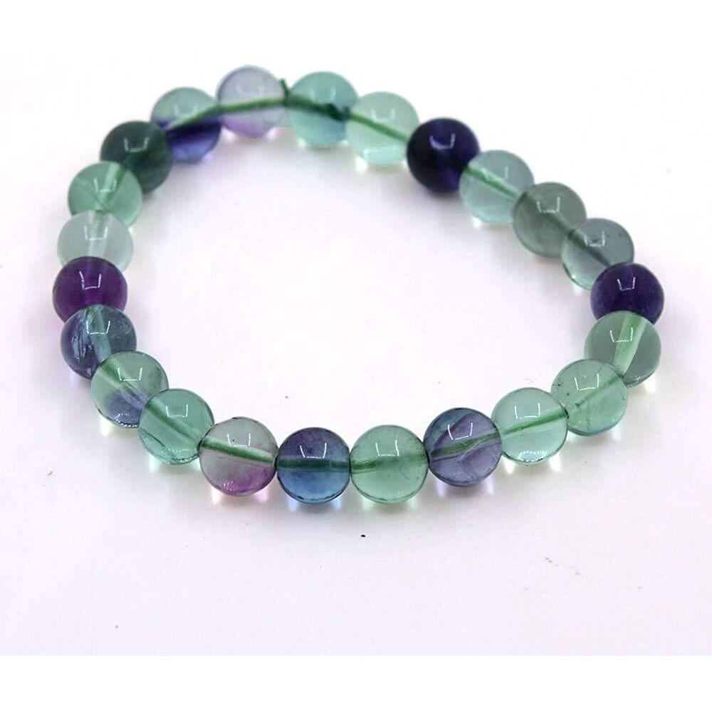 Hot And Bold Premium Natural Stone Reiki Crystal Healing Multi Fluorite Bracelet With Certificate For Unisex Adult
