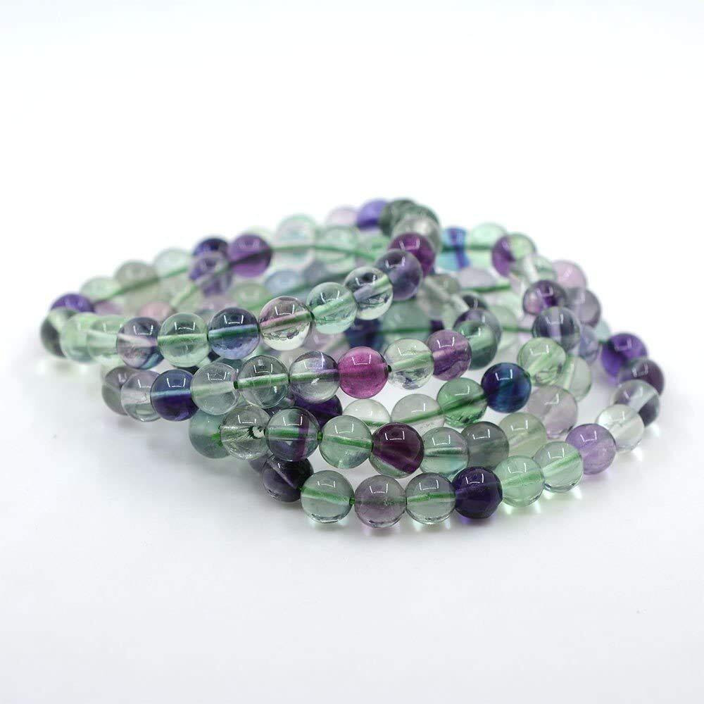 Hot And Bold Premium Natural Stone Reiki Crystal Healing Multi Fluorite Bracelet With Certificate For Unisex Adult