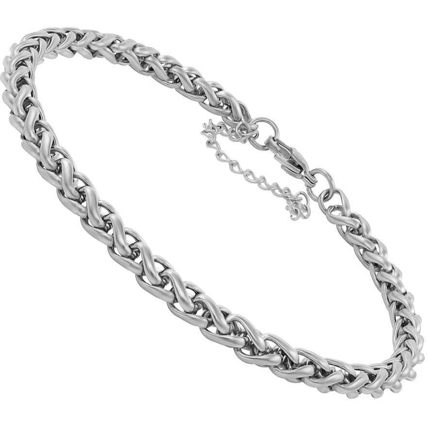 Nakabh 8 inch Stylish Chain Style Stainless Steel Bracelet for Men Boys Unisex (Silver)