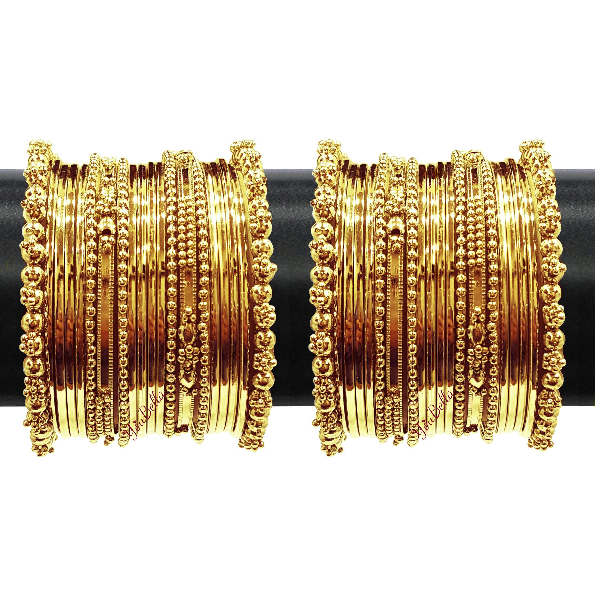 YouBella Jewellery Gold Plated Bracelet Bangle Set of 2 Jewellery For Girls and Women (2.6)