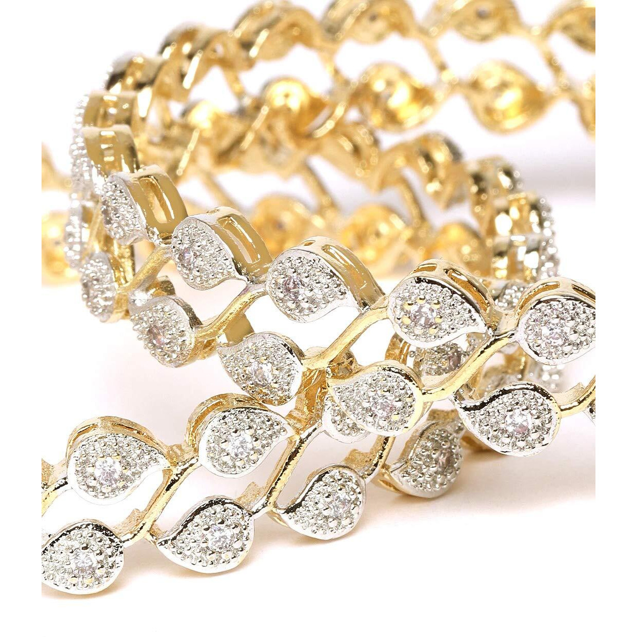 YouBella Jewellery American Diamond Gold Plated Bangles For Women and Girls (2.6)