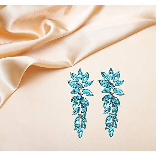 YouBella Jewellery Earrings for women Crystal Earrings for Girls and Women (Aqua Blue)