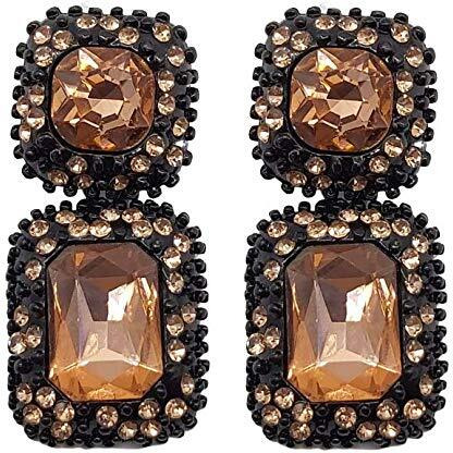 YouBella Jewellery Earrings for women Crystal Earrings for Girls and Women (Brown)