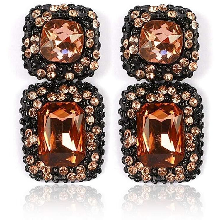 YouBella Jewellery Earrings for women Crystal Earrings for Girls and Women (Brown)