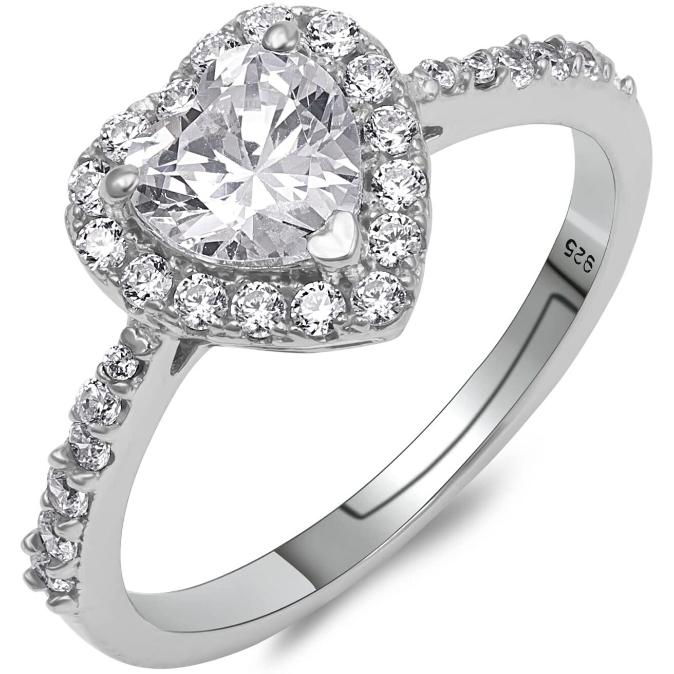 Pissara Adorable 925 Sterling Silver Valentine Day Gift Cubic Zirconia Finger Ring For Women And Girls|With Authenticity Certificate, 925 Stamp & 6 Months Warranty (Lr104651)