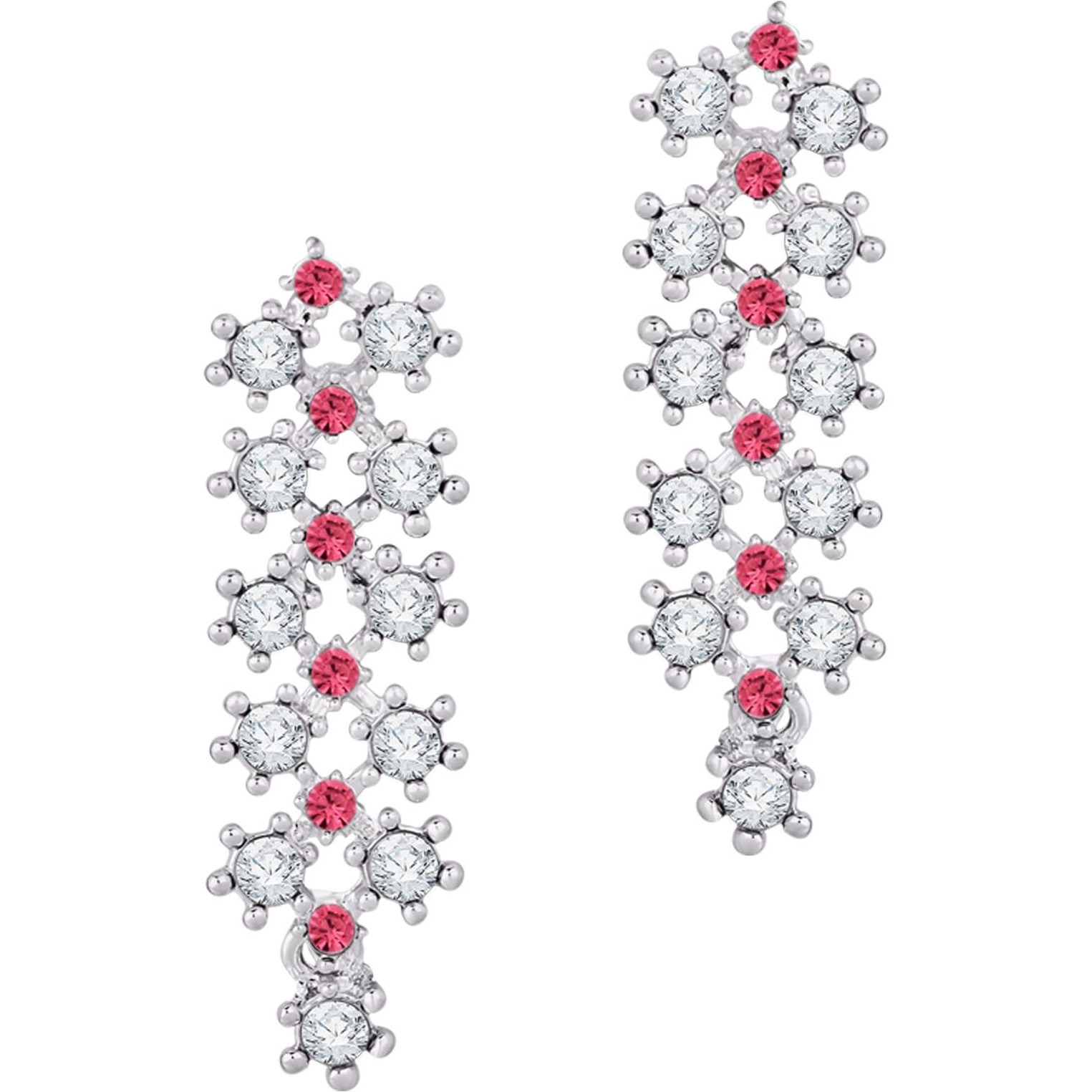 Atasi International Silver Plated Pink Stones/AD Diamond Necklace with Earrings - Jewellery Set for Women, Girls Best Suits for Party, Wedding and Festive Occasions (RPB5552)